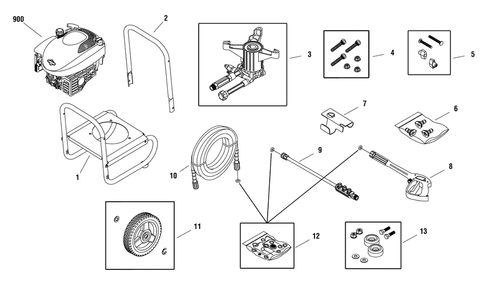 Main Unit (316005) Diagram and Parts List for 020513-00  Briggs and Stratton Pressure Washer